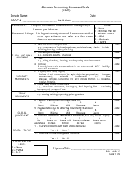 Document preview: Form OP-140201C Abnormal Involuntary Movement Scale (Aims) - Oklahoma