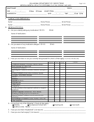 Document preview: Form OP-140114A Medical/Mental Health Screening - Oklahoma