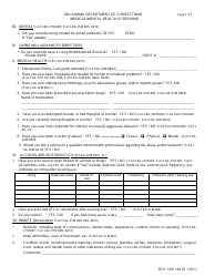 Form OP-140114A Medical/Mental Health Screening - Oklahoma, Page 2