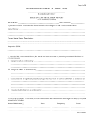 Form OP-140652A Involuntary Medication Report - Oklahoma