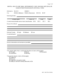 Document preview: Form OP-140127A Mental Health Unit (Mhu), Intermediate Care Housing Unit (Ichu) or Habilitation Program (Hp) Referral Form - Oklahoma