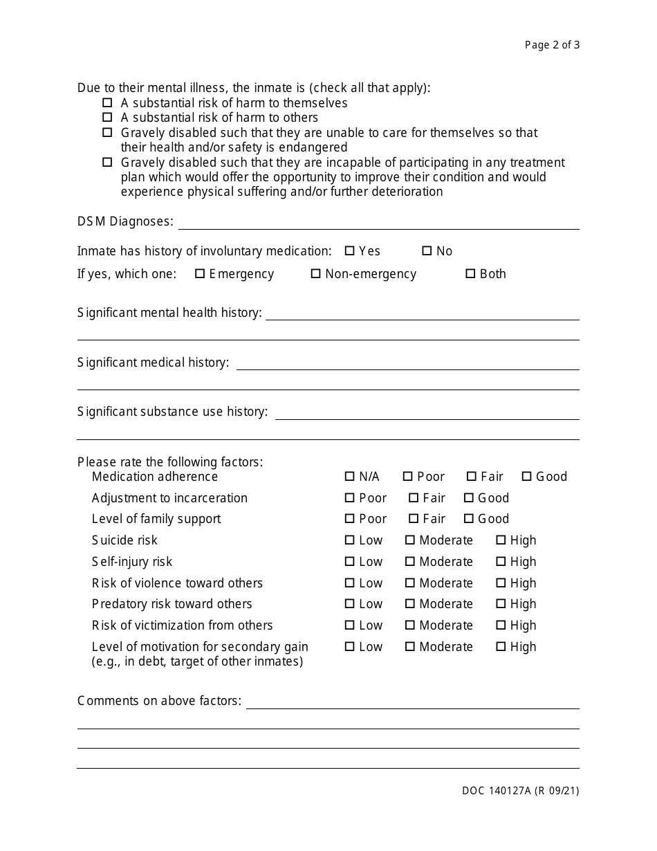 Form OP-140127A Mental Health Unit (Mhu), Intermediate Care Housing Unit (Ichu) or Habilitation Program (Hp) Referral Form - Oklahoma, Page 2