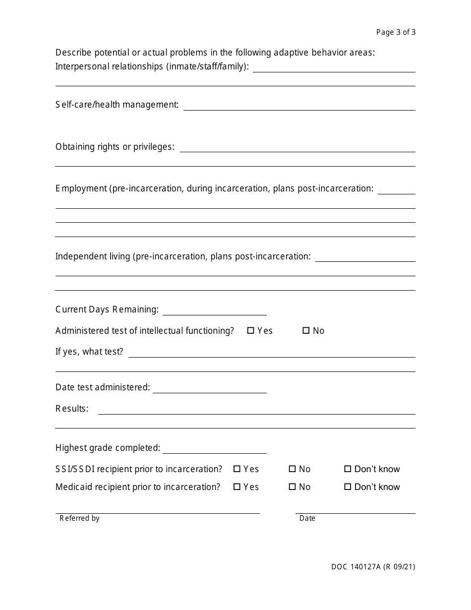 Form OP-140127A Download Printable PDF or Fill Online Mental Health ...