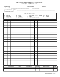 Document preview: Form OP-140141C Physical Restraint Log - Oklahoma