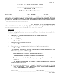 Document preview: Form OP-140652C Medication Review Committee Report - Oklahoma