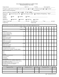Document preview: Form OP-140141B Restraint Medical Flow Sheet - Oklahoma