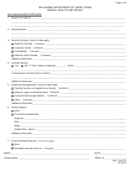 Form OP-140127C Mental Health Unit Intake - Oklahoma, Page 2
