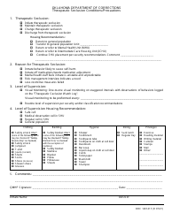 Document preview: Form OP-140141F Therapeutic Seclusion Conditions/Precautions - Oklahoma