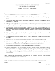 Form OP-140146 Attachment C Inmate Volunteer Agreement - Palliative Care Program - Oklahoma