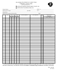 Document preview: Form OP-140130J Community Corrections Supervised Medication/Syringe Count Log or Supervised Tdu Medication Log - Oklahoma