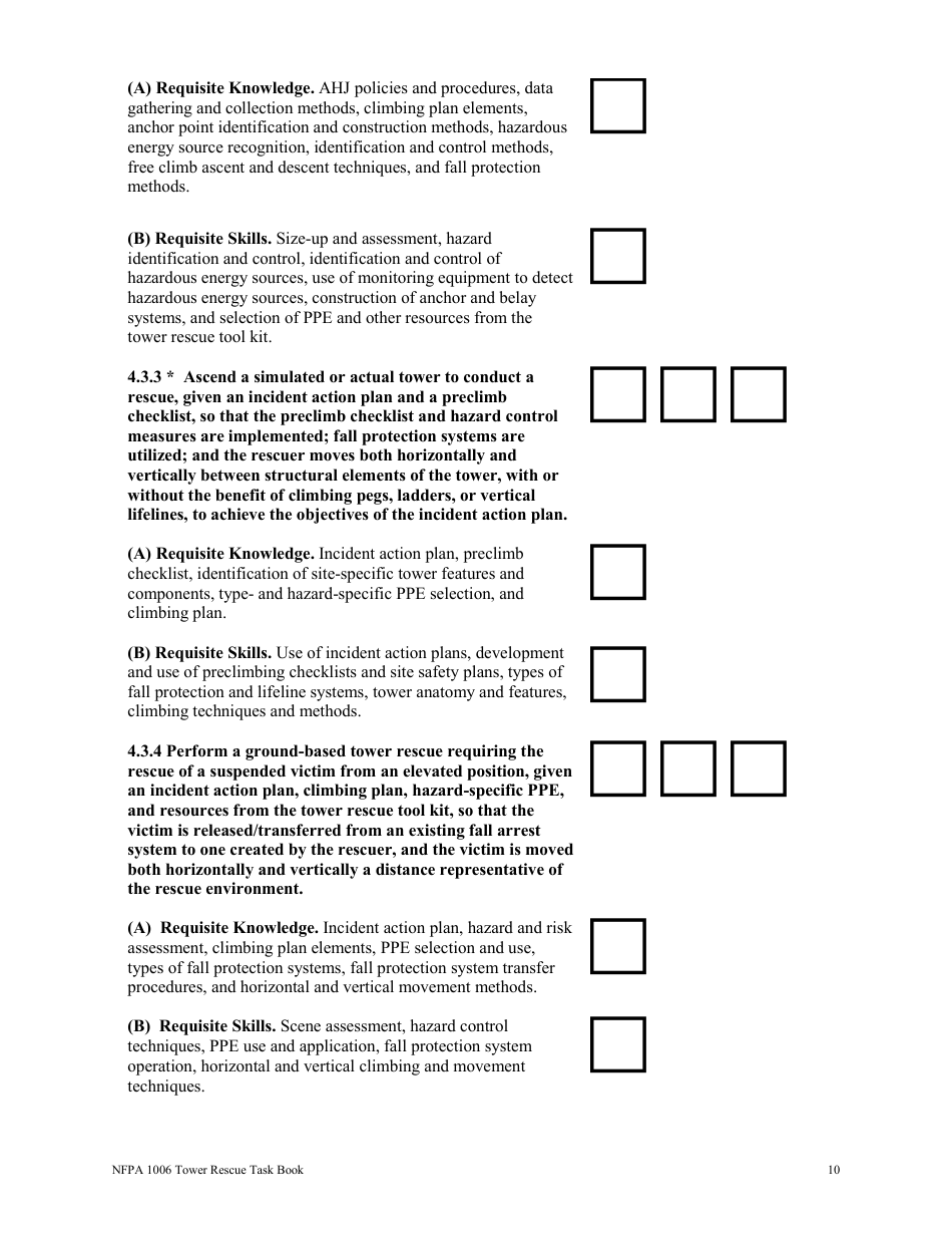 NFPA Tower Rescue Task Book - Oregon, Page 10