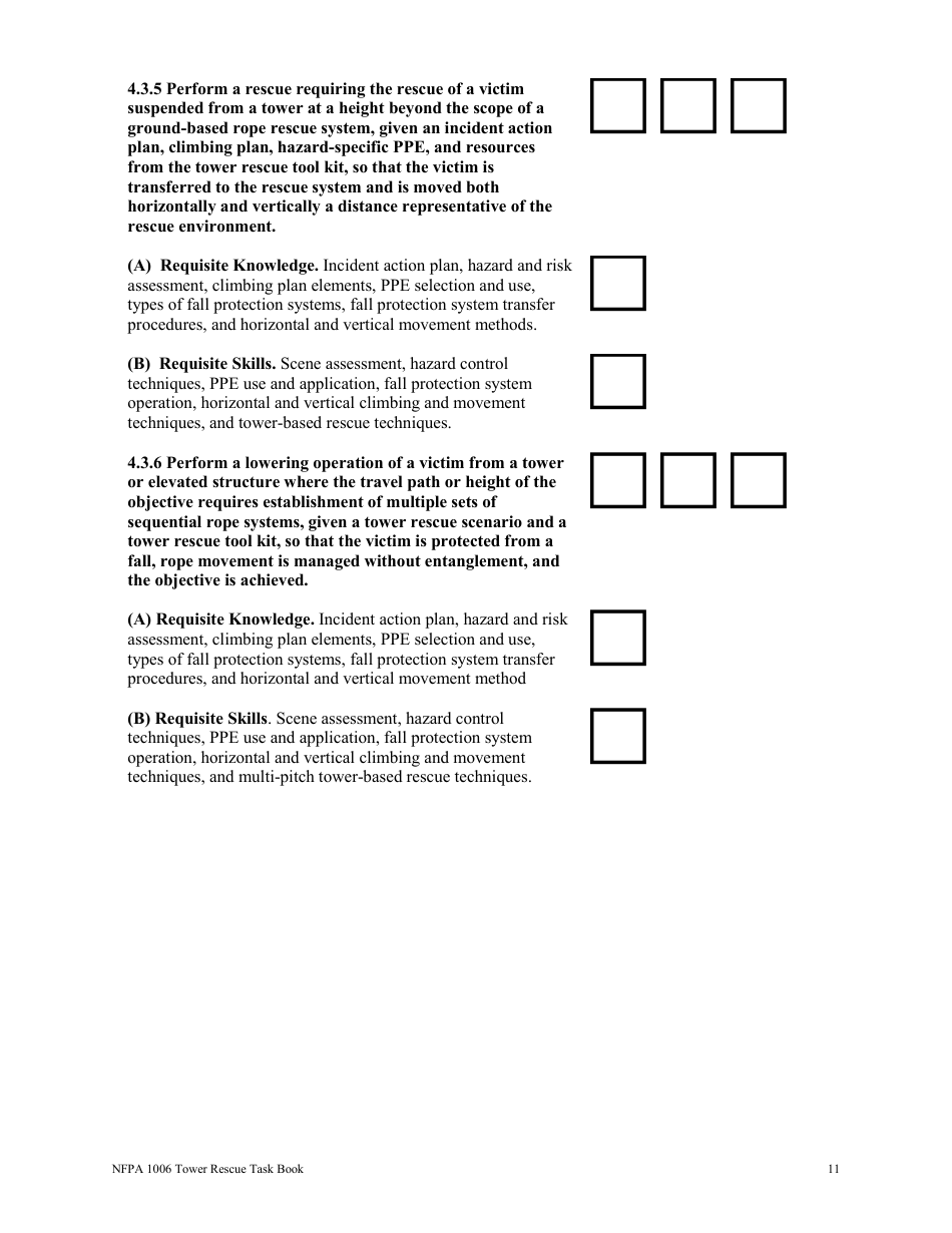 NFPA Tower Rescue Task Book - Oregon, Page 11