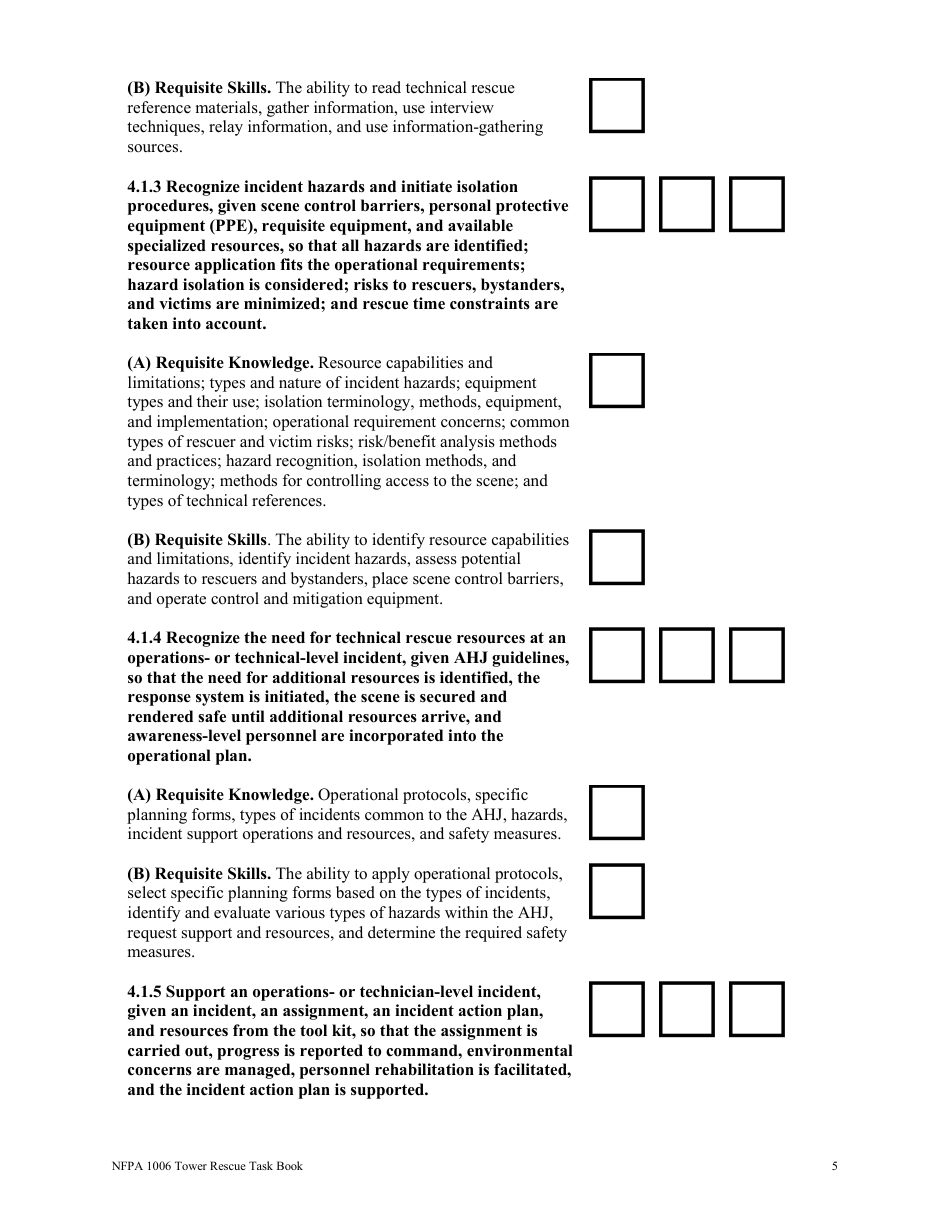 NFPA Tower Rescue Task Book - Oregon, Page 5