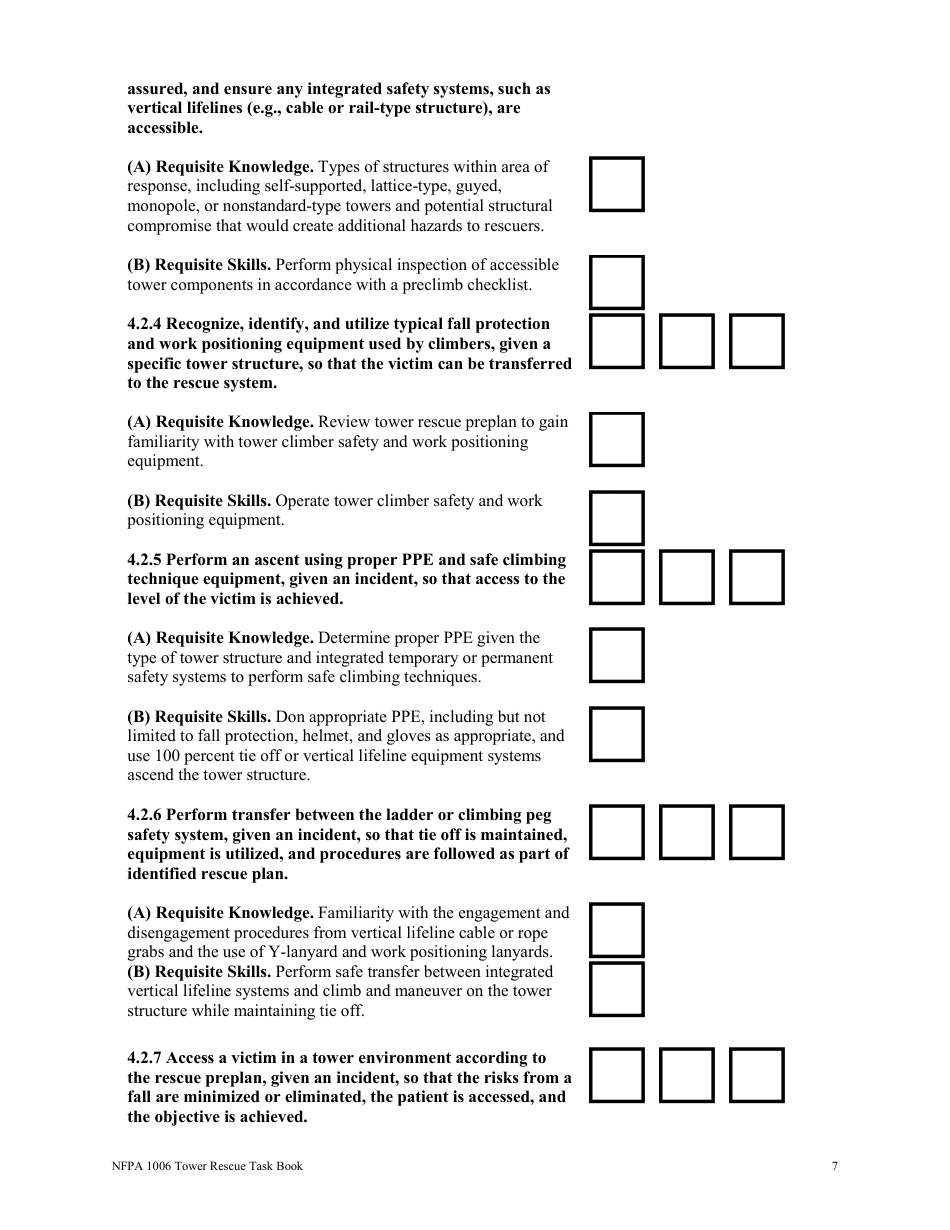 NFPA Tower Rescue Task Book - Oregon, Page 7