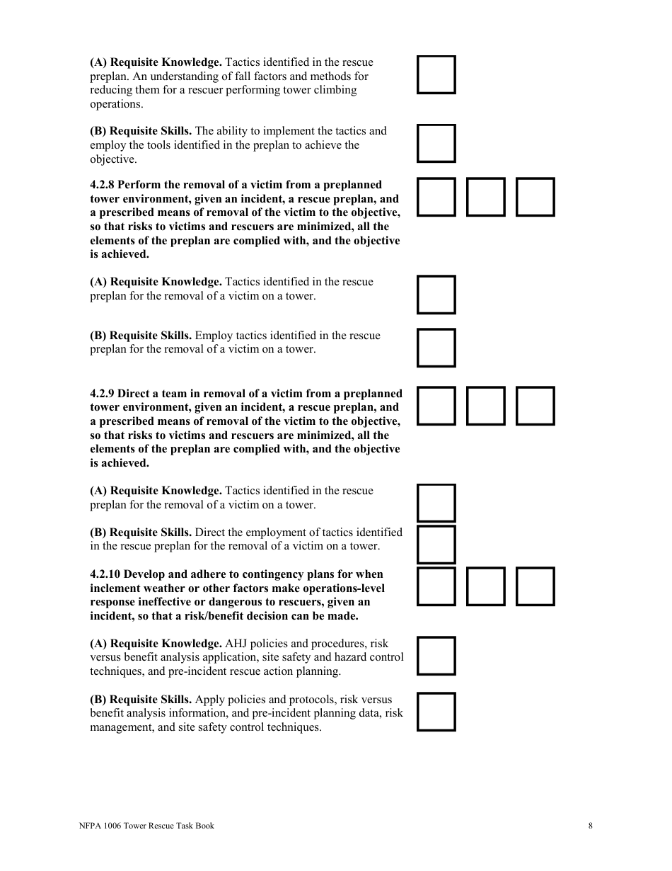 NFPA Tower Rescue Task Book - Oregon, Page 8