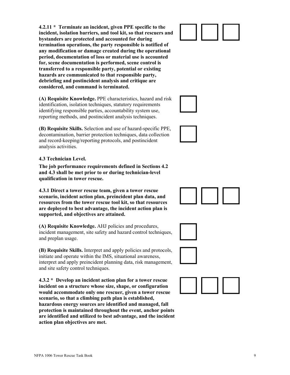NFPA Tower Rescue Task Book - Oregon, Page 9