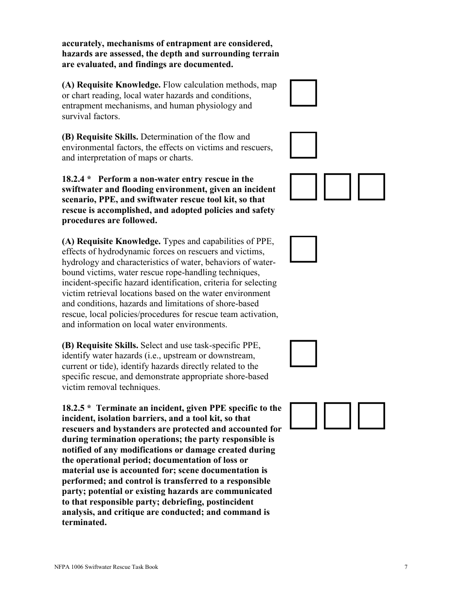 NFPA Swiftwater Rescue Task Book - Oregon, Page 7