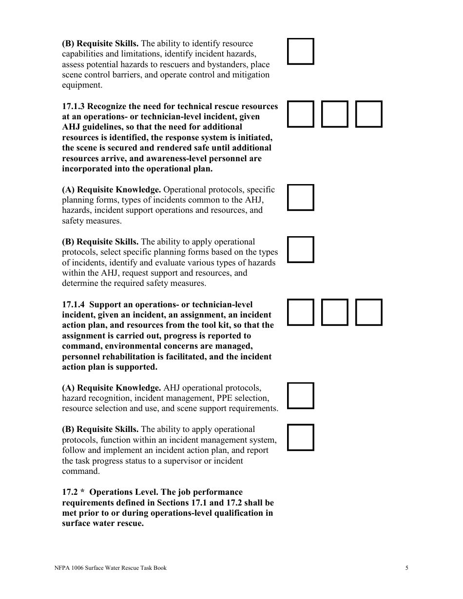 NFPA Surface Water Rescue Task Book - Oregon, Page 5