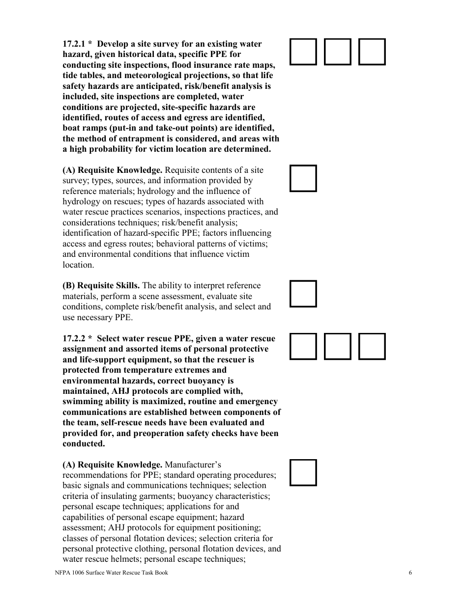 NFPA Surface Water Rescue Task Book - Oregon, Page 6