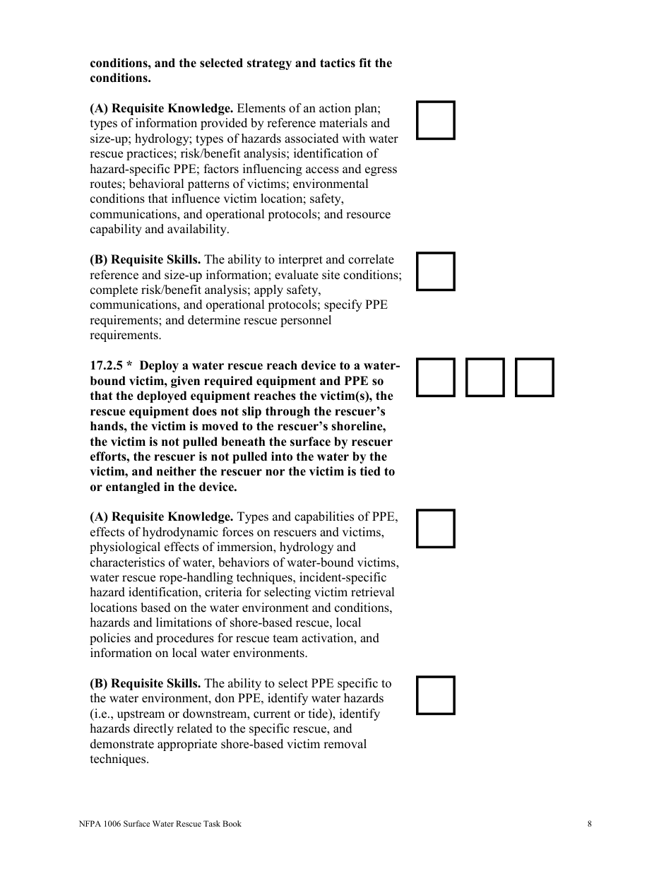 NFPA Surface Water Rescue Task Book - Oregon, Page 8