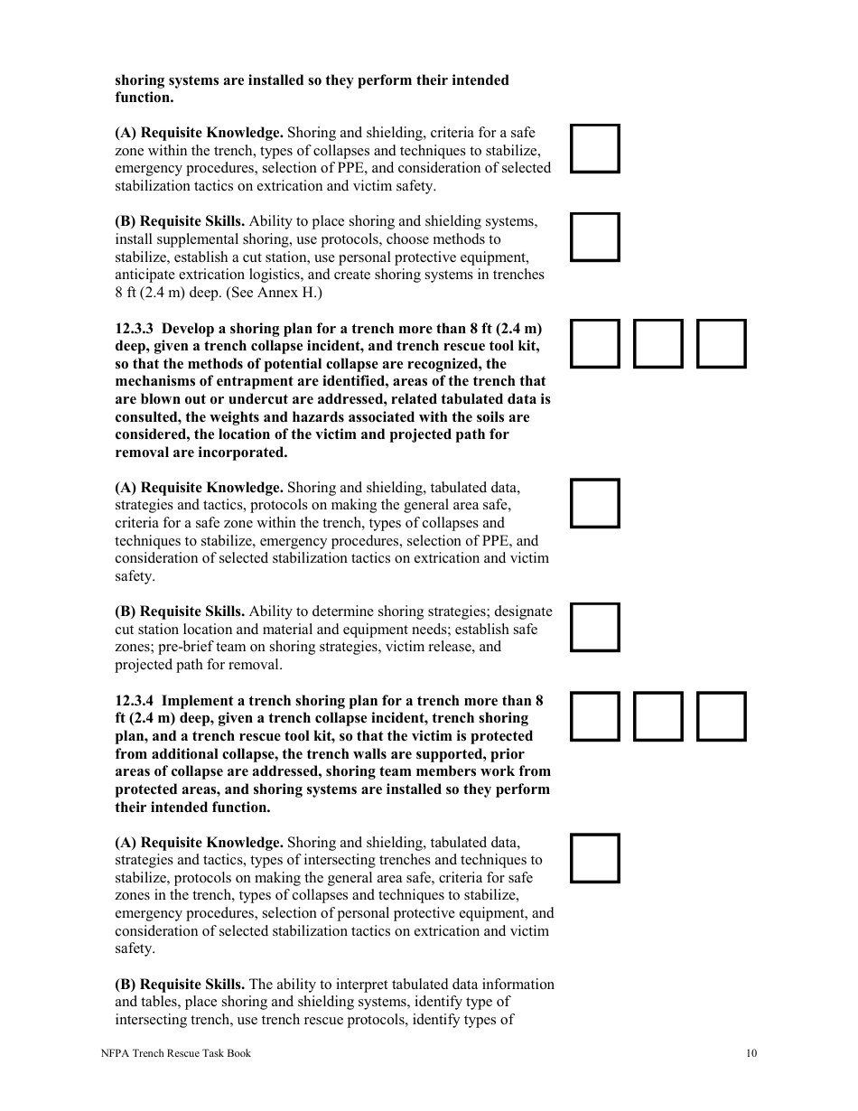 NFPA Trench Rescue Task Book - Oregon, Page 10
