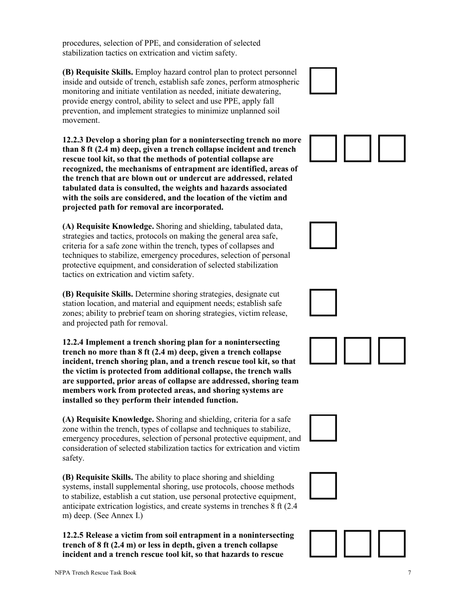 NFPA Trench Rescue Task Book - Oregon, Page 7