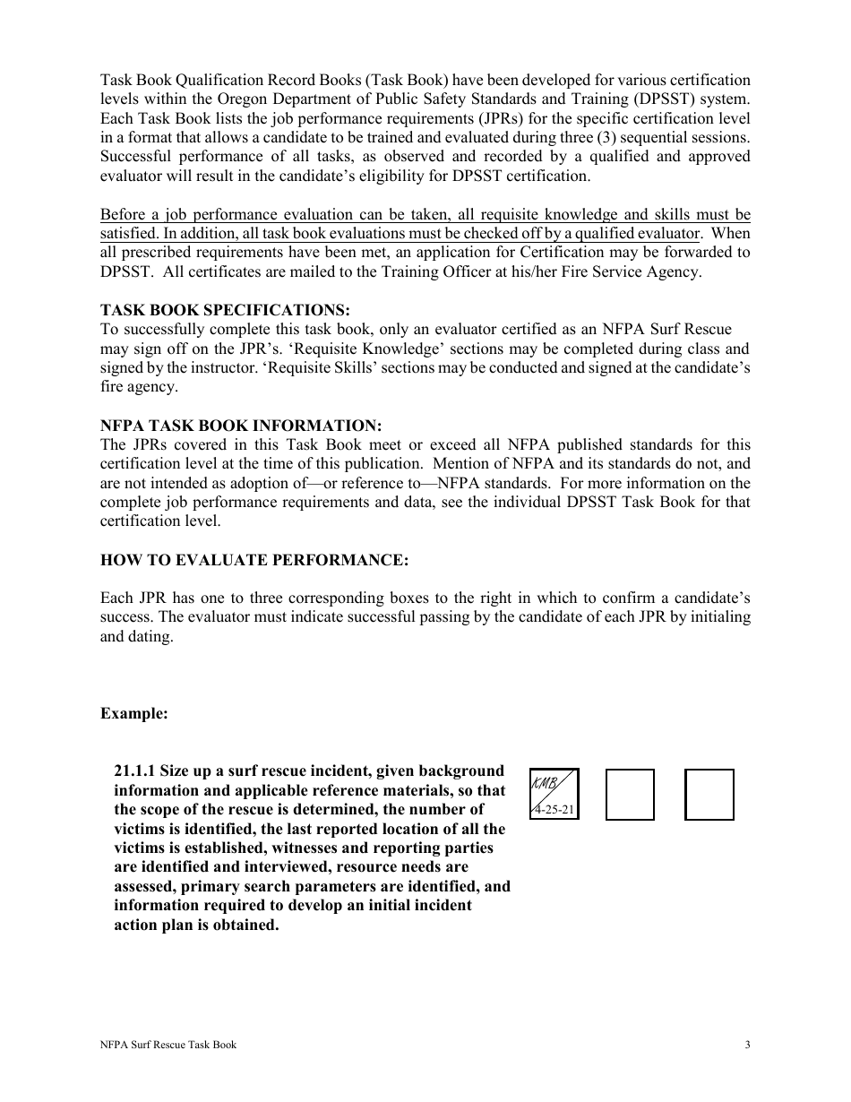 NFPA Surf Rescue Task Book - Oregon, Page 3