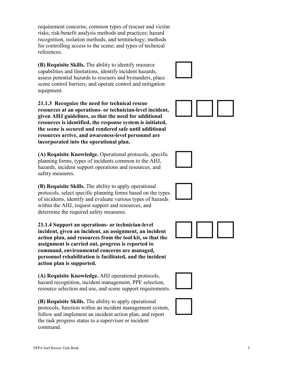 NFPA Surf Rescue Task Book - Oregon, Page 5