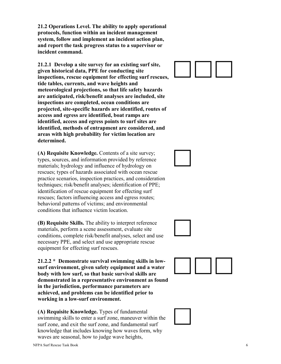 NFPA Surf Rescue Task Book - Oregon, Page 6