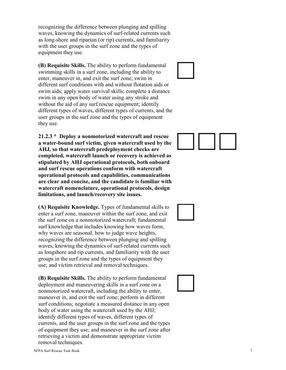 NFPA Surf Rescue Task Book - Oregon, Page 7