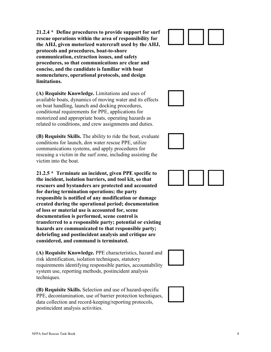 NFPA Surf Rescue Task Book - Oregon, Page 8