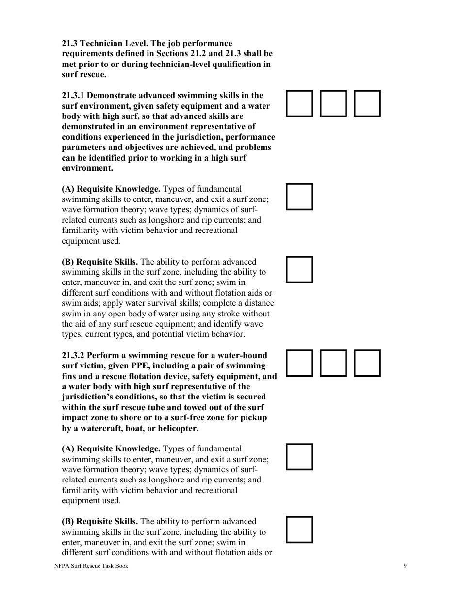 NFPA Surf Rescue Task Book - Oregon, Page 9