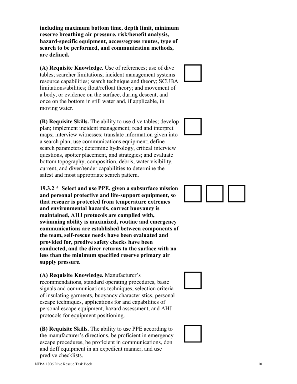 NFPA Dive Rescue Task Book - Oregon, Page 10