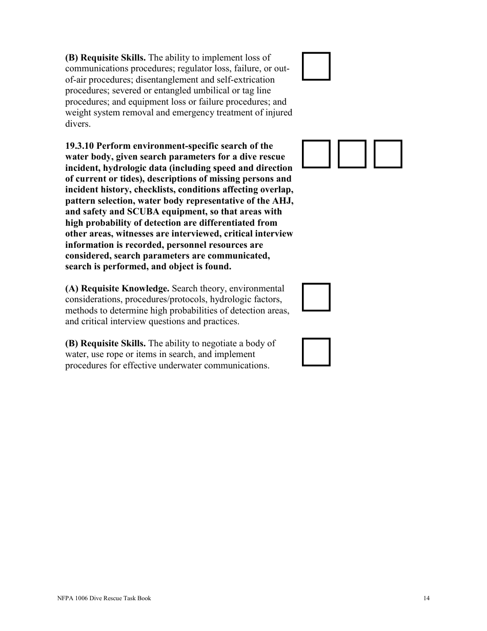 NFPA Dive Rescue Task Book - Oregon, Page 14