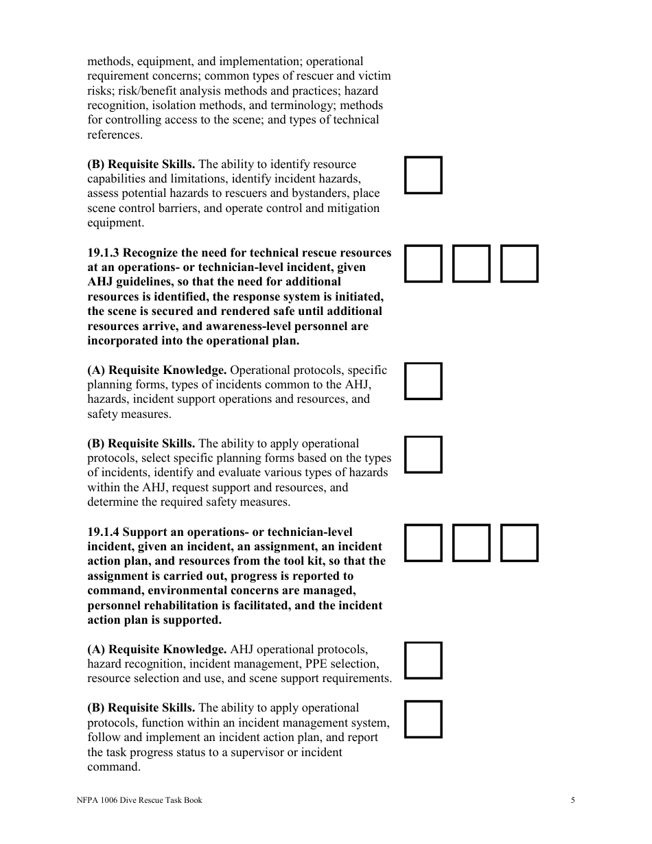 NFPA Dive Rescue Task Book - Oregon, Page 5