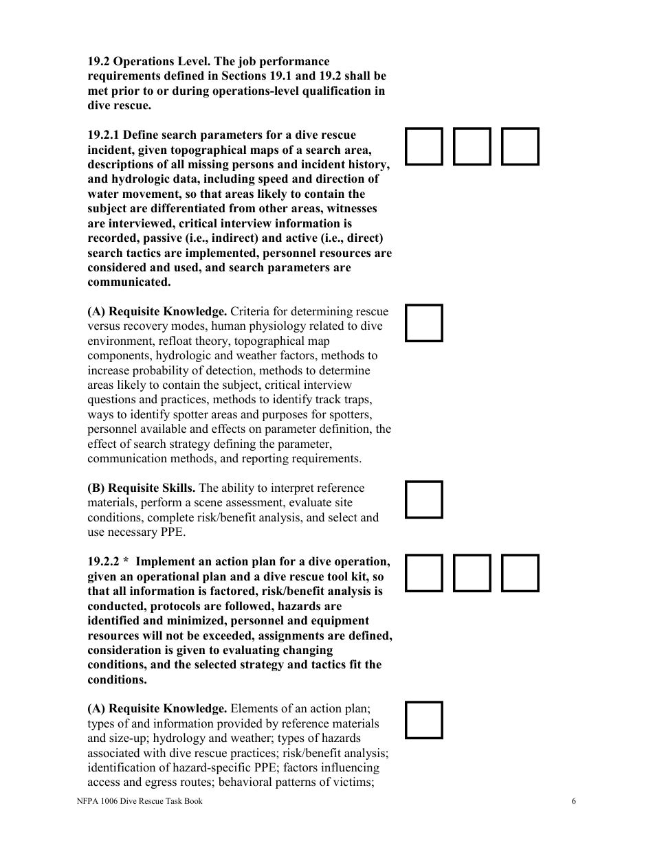 NFPA Dive Rescue Task Book - Oregon, Page 6