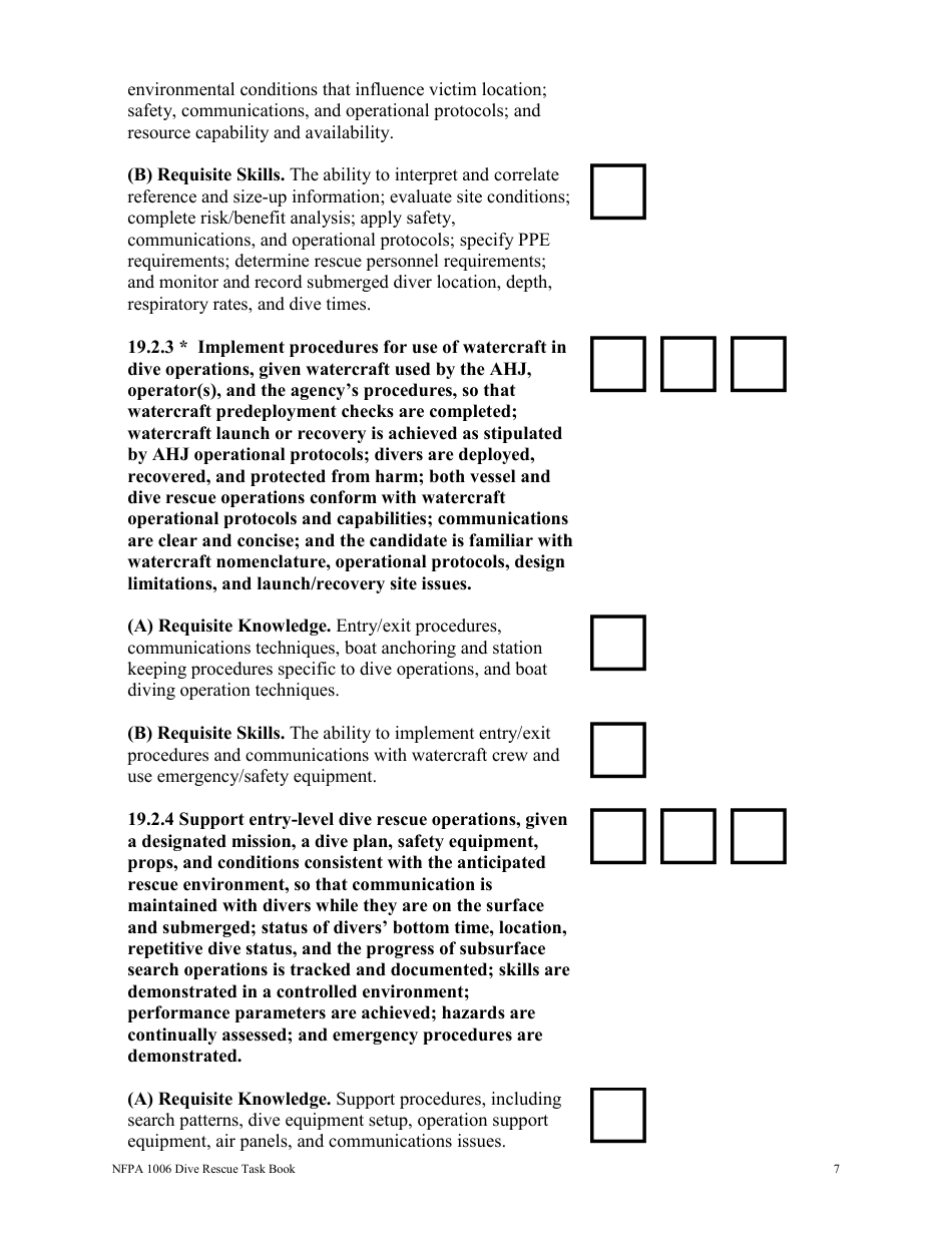 NFPA Dive Rescue Task Book - Oregon, Page 7