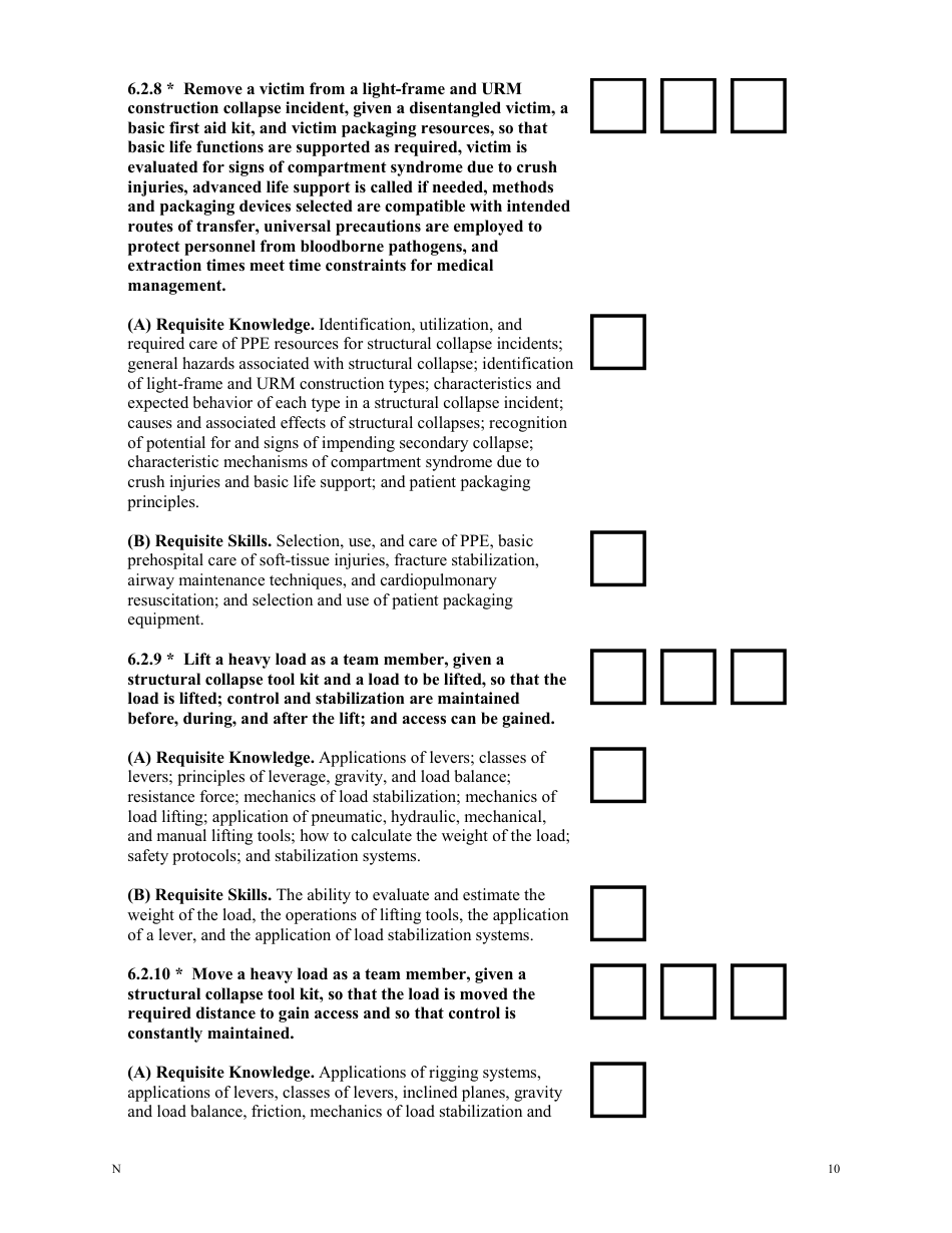 NFPA Structural Collapse Rescue Task Book - Oregon, Page 10