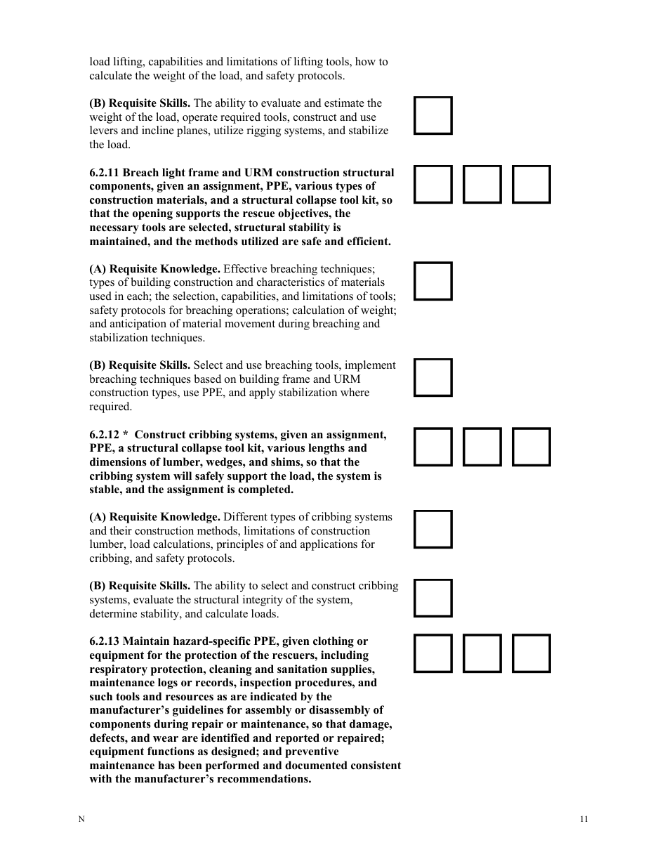 NFPA Structural Collapse Rescue Task Book - Oregon, Page 11