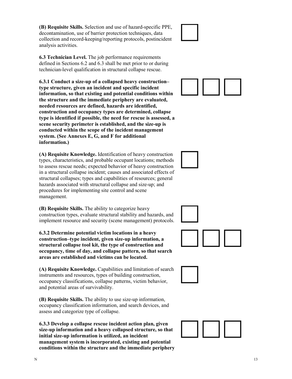 NFPA Structural Collapse Rescue Task Book - Oregon, Page 13
