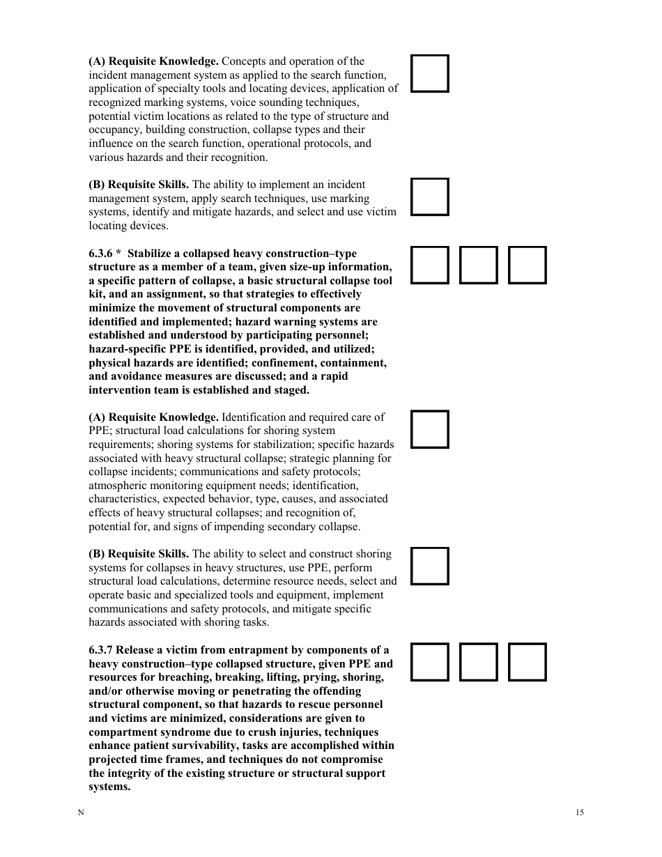 NFPA Structural Collapse Rescue Task Book - Oregon, Page 15