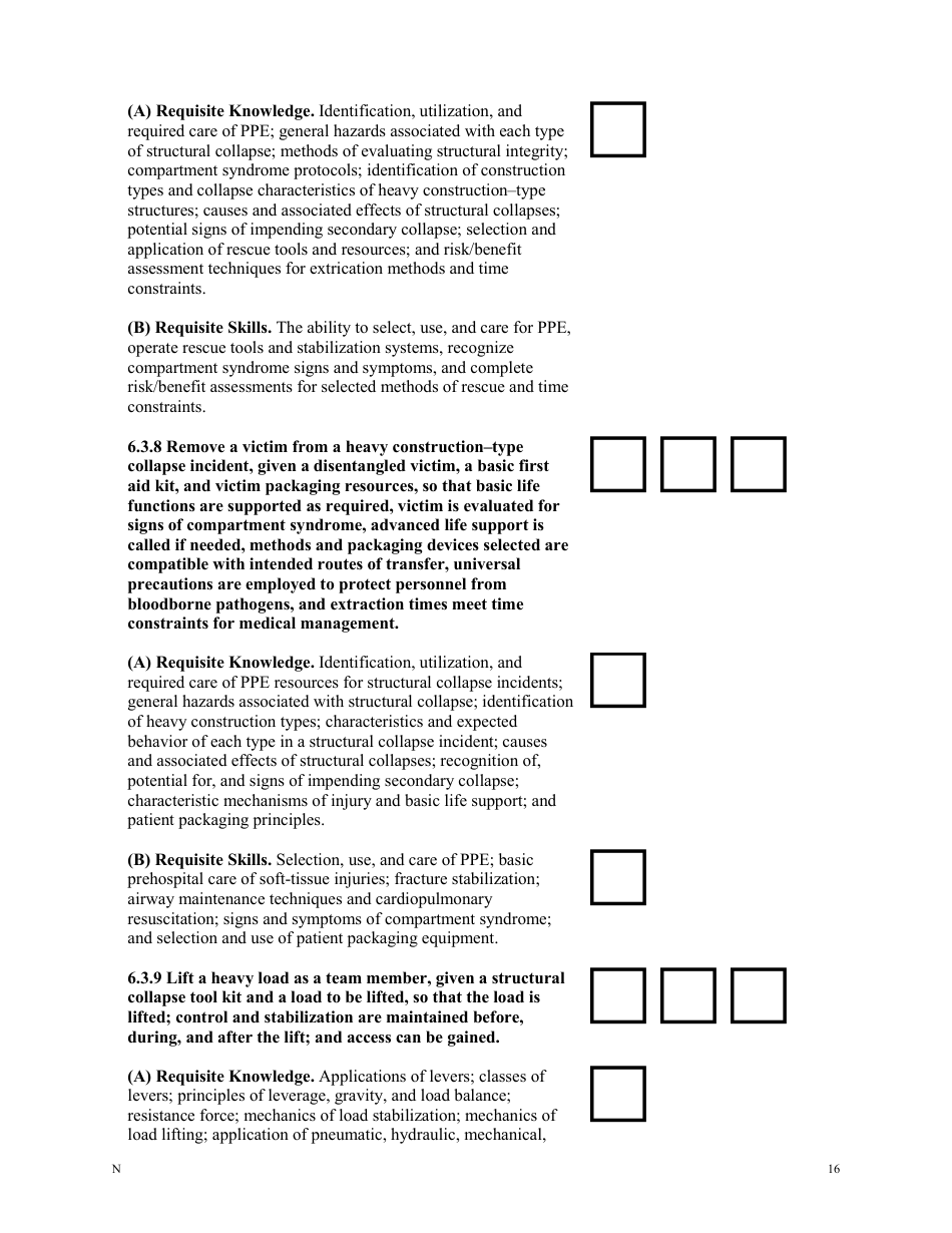 NFPA Structural Collapse Rescue Task Book - Oregon, Page 16