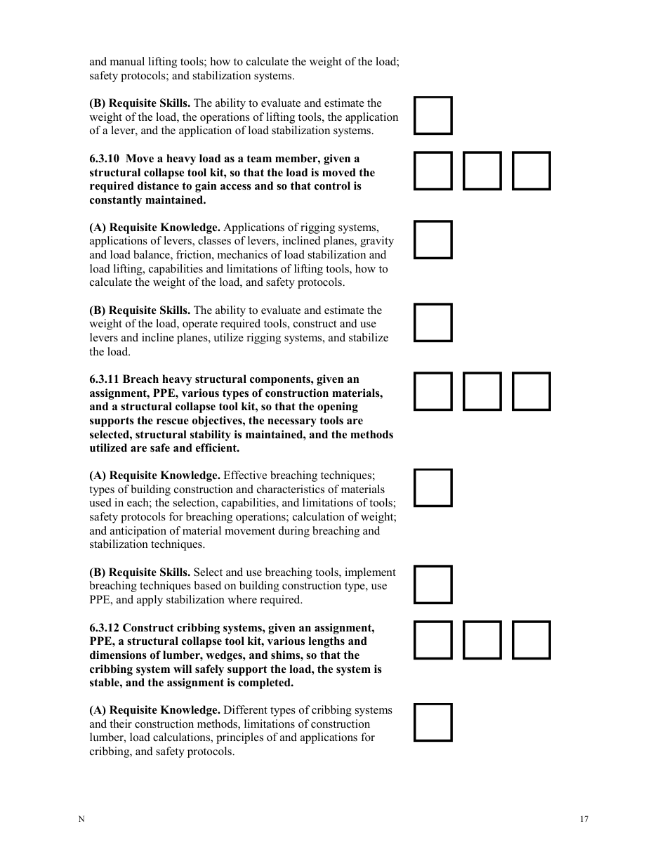 NFPA Structural Collapse Rescue Task Book - Oregon, Page 17