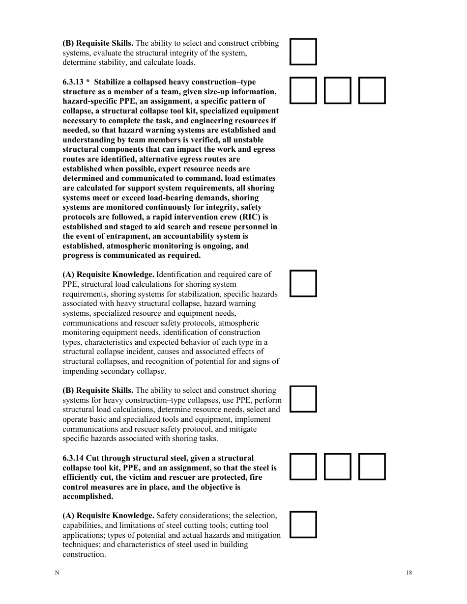 NFPA Structural Collapse Rescue Task Book - Oregon, Page 18