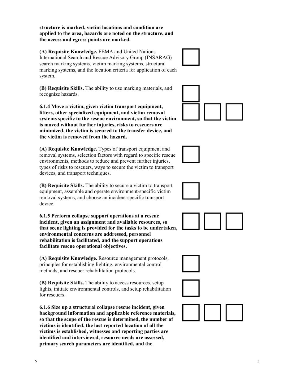 NFPA Structural Collapse Rescue Task Book - Oregon, Page 5