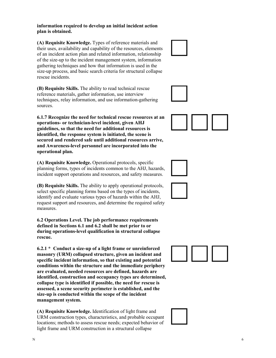 NFPA Structural Collapse Rescue Task Book - Oregon, Page 6