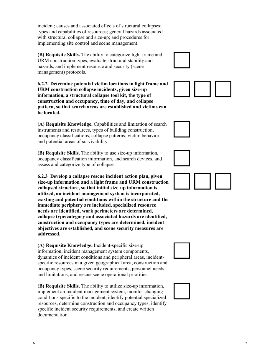 NFPA Structural Collapse Rescue Task Book - Oregon, Page 7