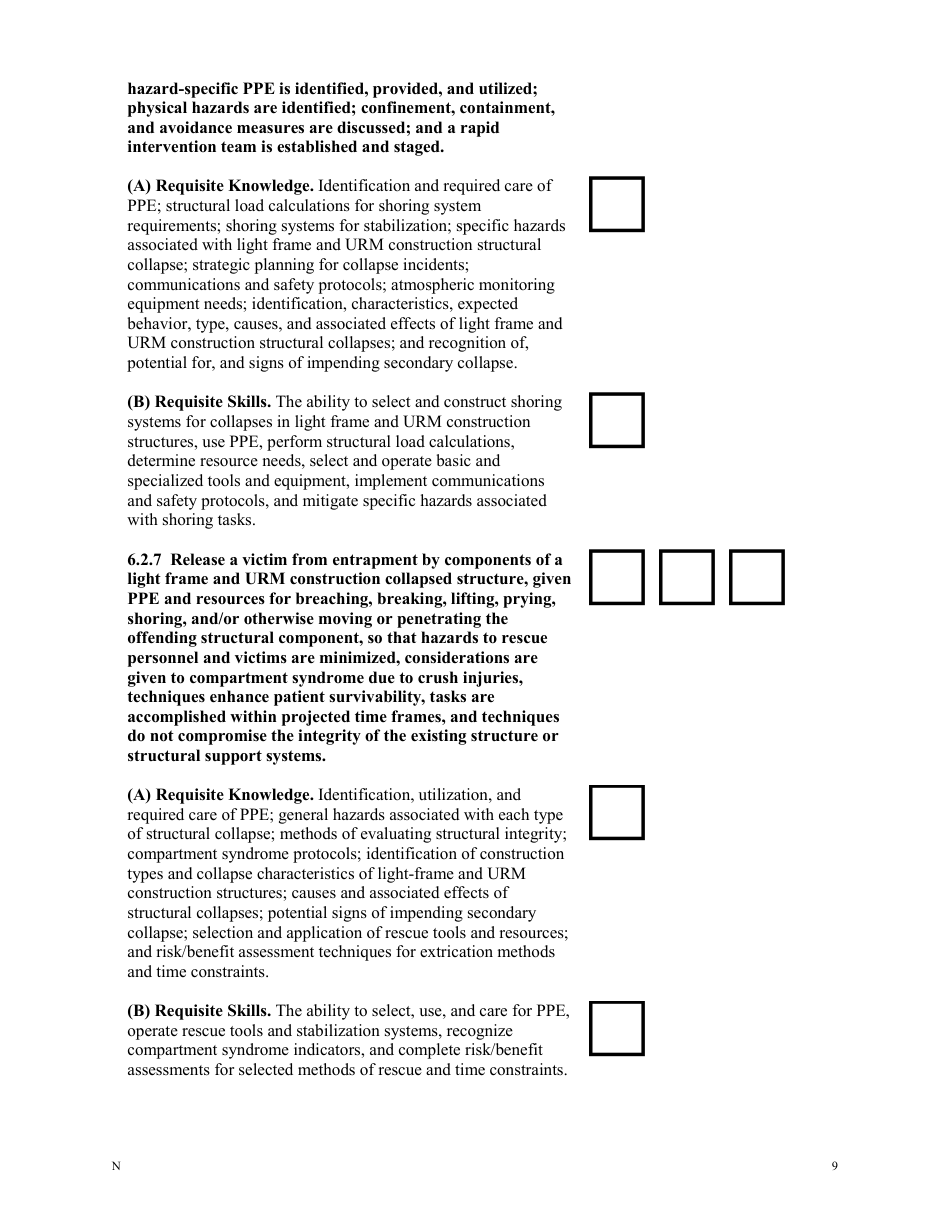NFPA Structural Collapse Rescue Task Book - Oregon, Page 9