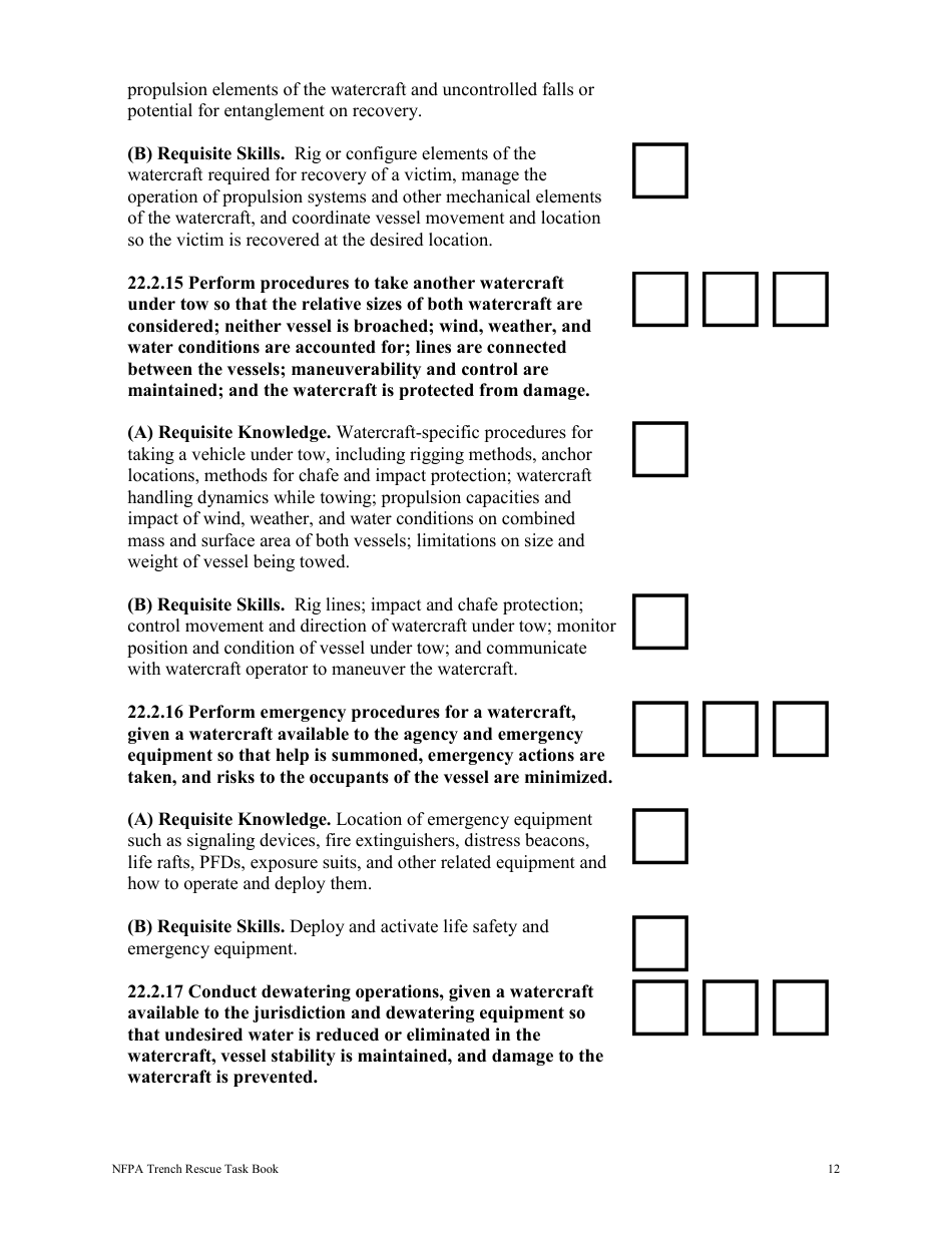 NFPA Watercraft Rescue Task Book - Oregon, Page 12