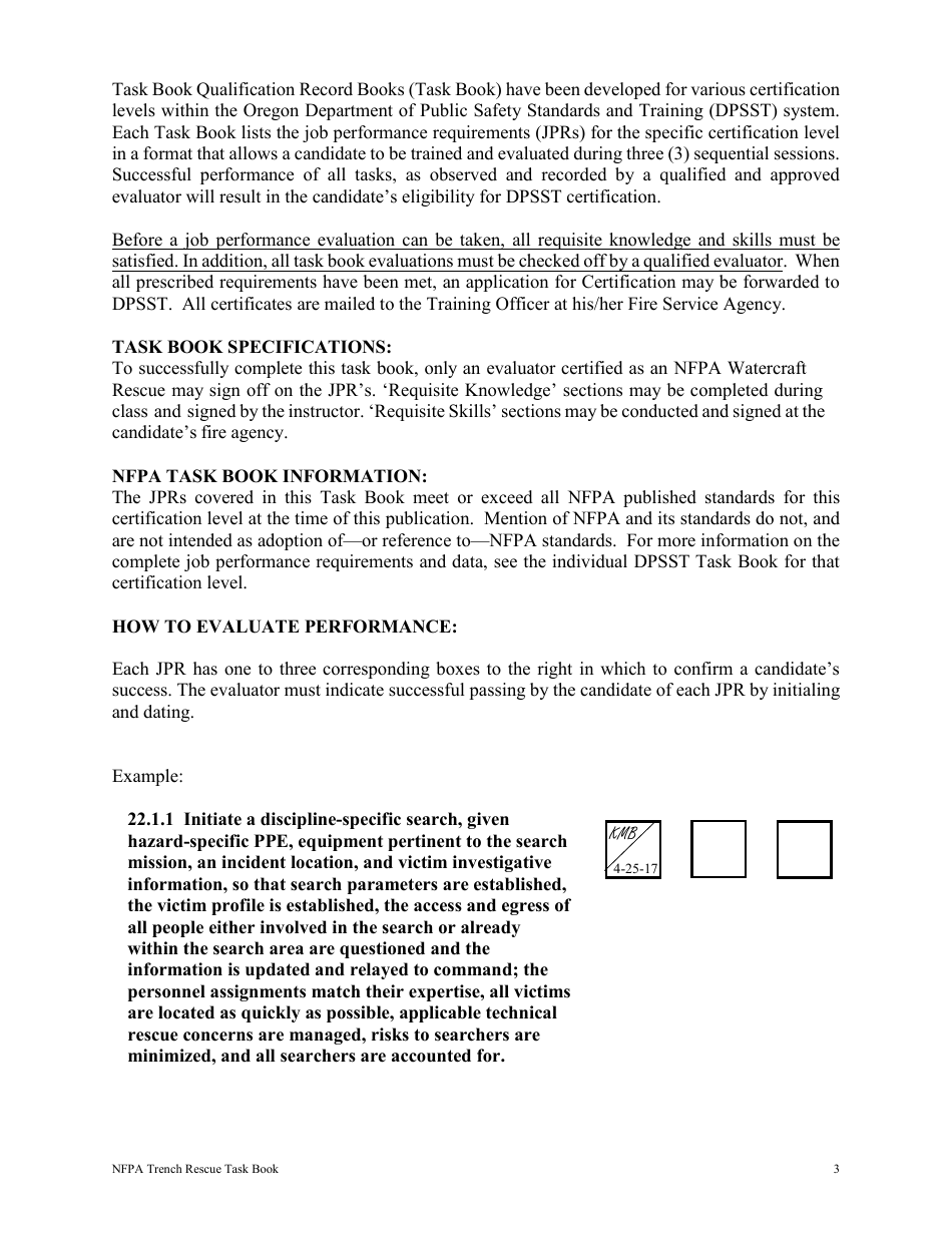 NFPA Watercraft Rescue Task Book - Oregon, Page 3
